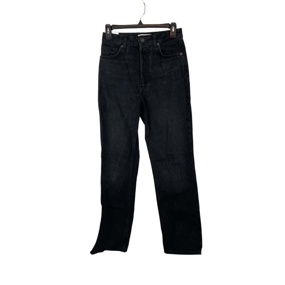 Reformation Cynthia High Rise Straight Jeans Black Button Fly Size 26